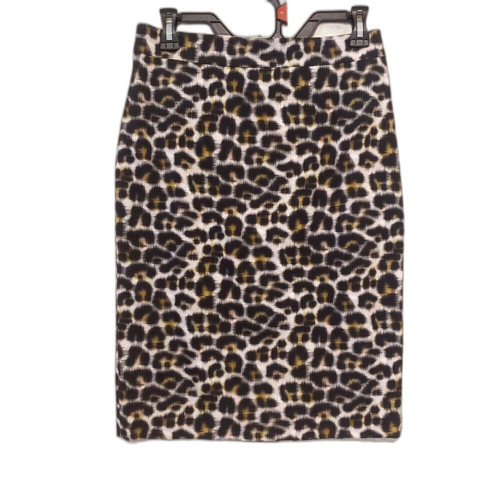 NWT Ann Taylor Animal Print Pencil Skirt Lined Silk Blend Women's SZ 4 MSRP $98